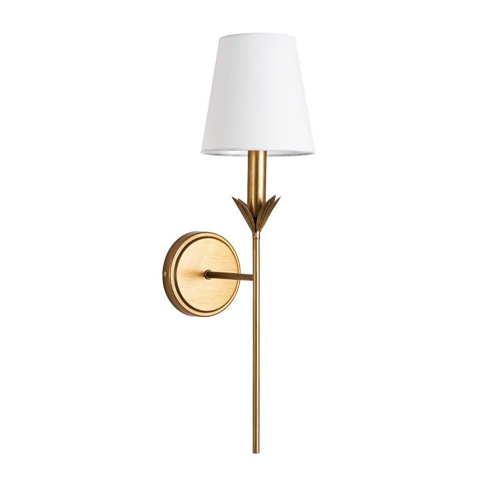 French Country 1-Light Fabric Conical Vanity Wall Sconce