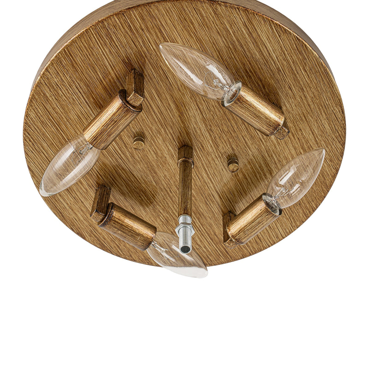 French Country Antique Bronze Round Crystal Cage Flush Mount