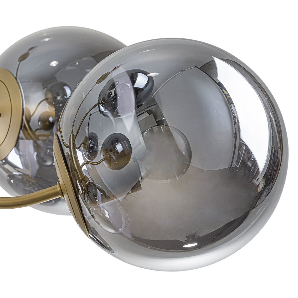 Glam Dark Pearl Smoked Glass Globe Bubble Sputnik Chandelier
