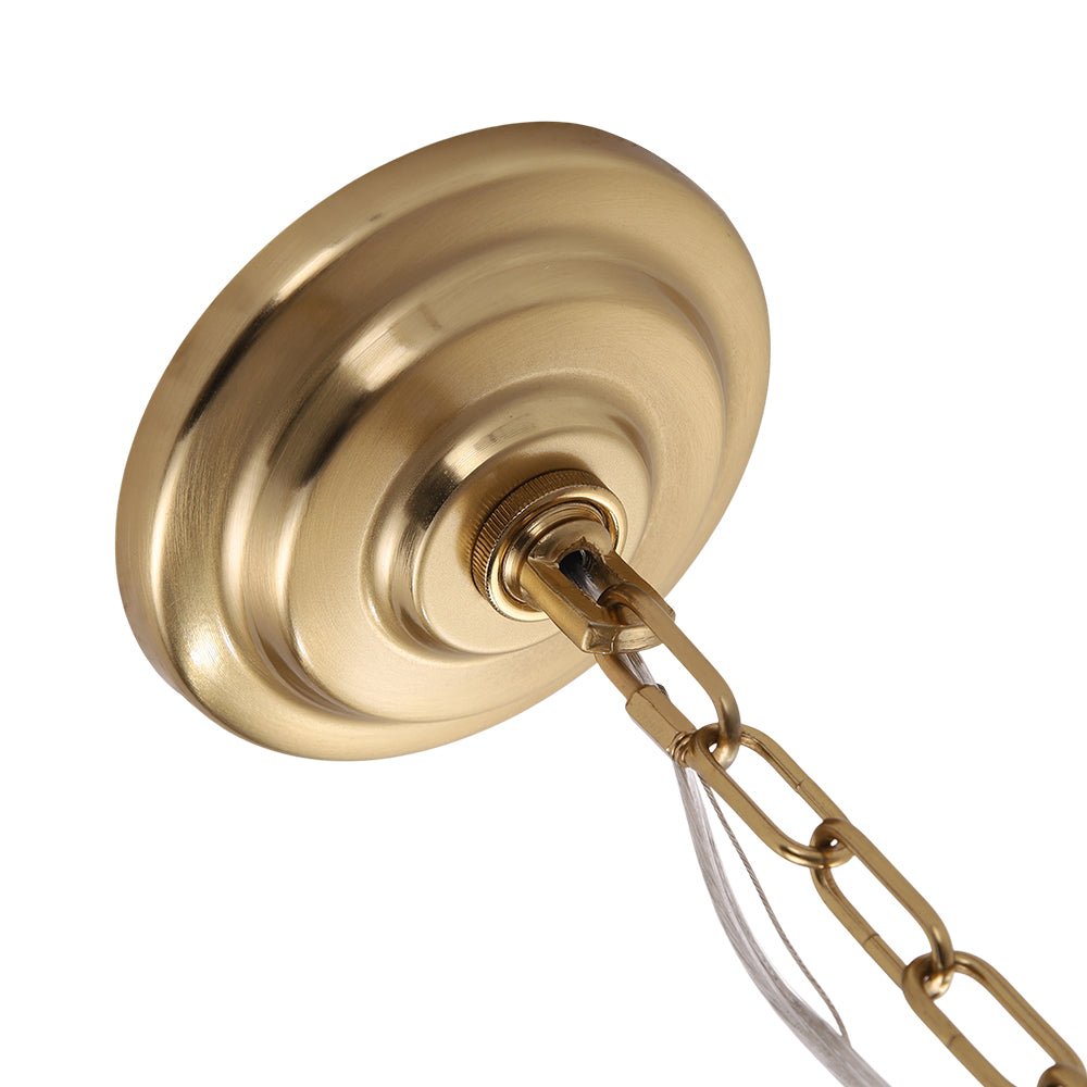 Glam Luxe Brass Tiered Crystal Raindrop Round Chandelier