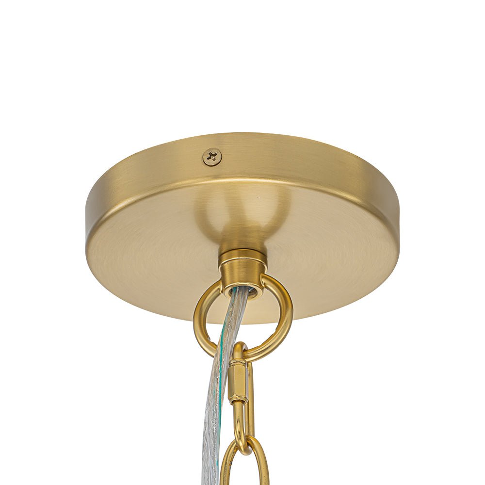Glam White Iridescent Swirl Glass Round Tiered Chandelier