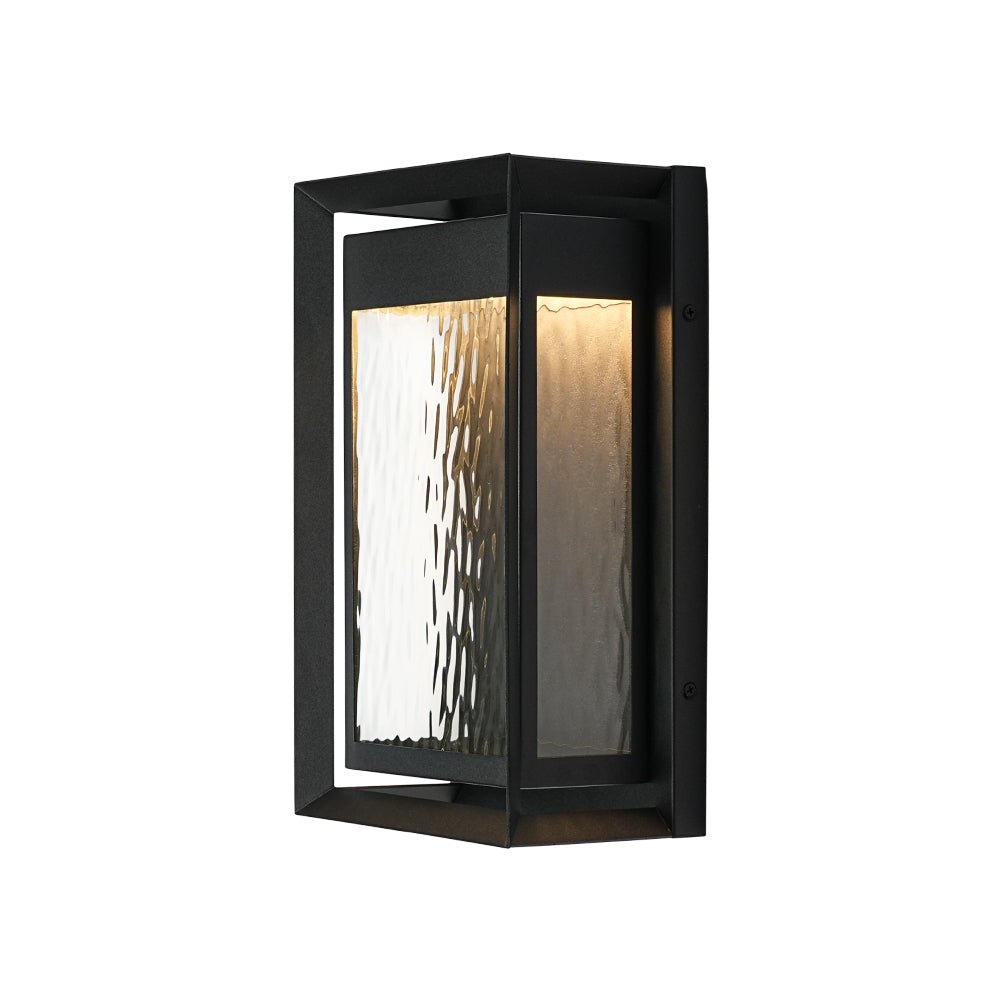 IP23 Rippled Glass Rectangle Dimmable LED Outdoor Wall Lantern