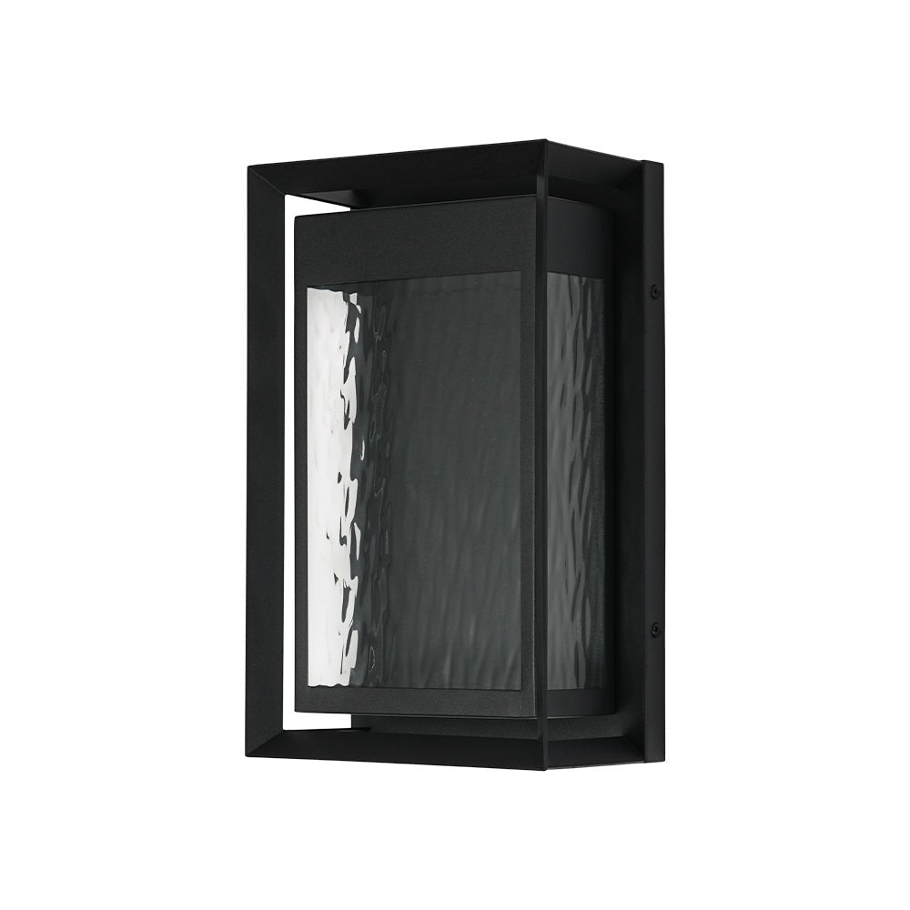 IP23 Rippled Glass Rectangle Dimmable LED Outdoor Wall Lantern