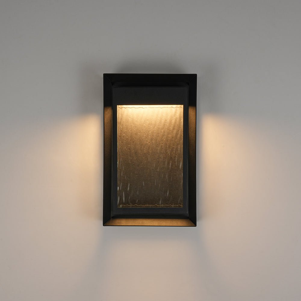 IP23 Rippled Glass Rectangle Dimmable LED Outdoor Wall Lantern