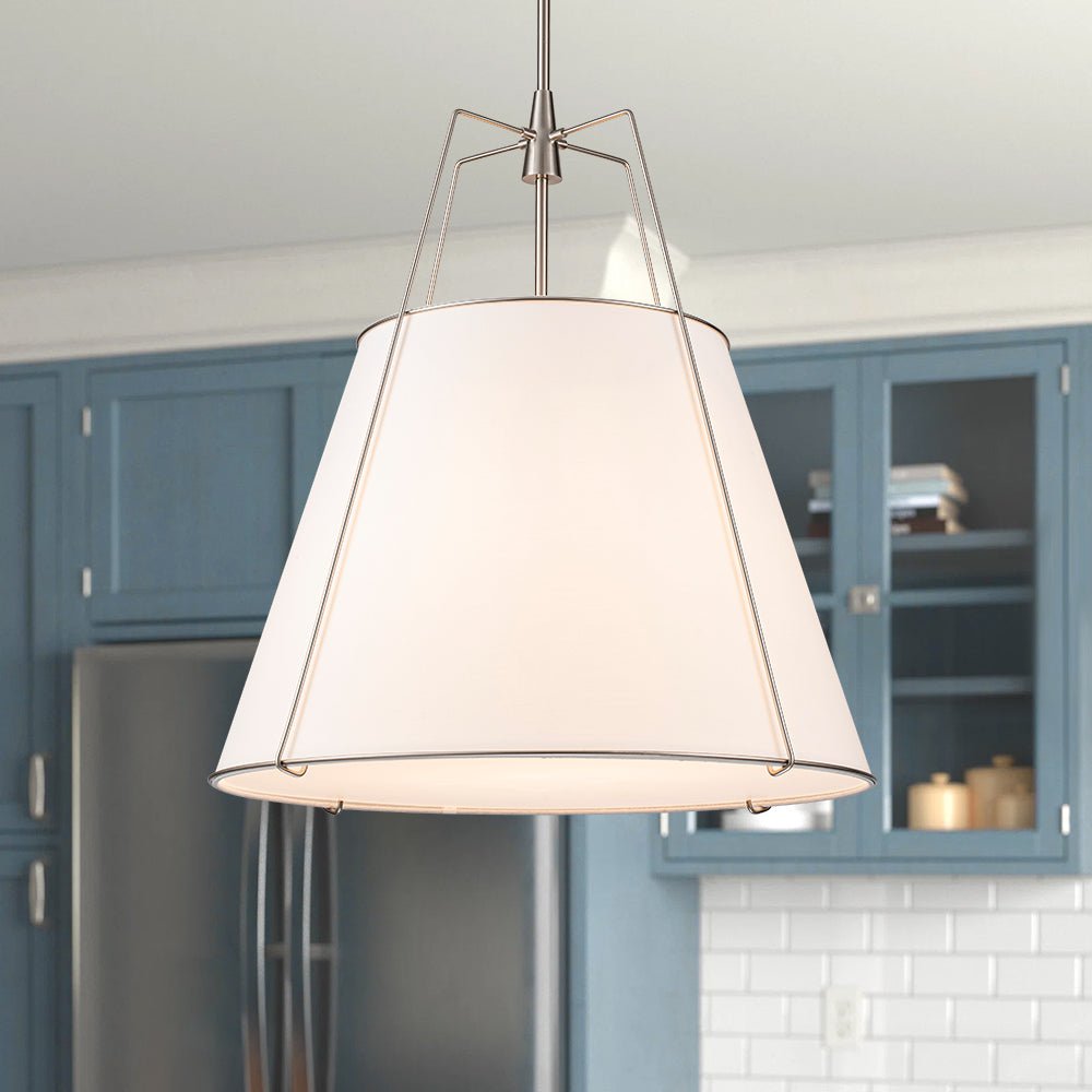 (OpenBox) Modern Fabric Conical Drum Cage Pendant Light