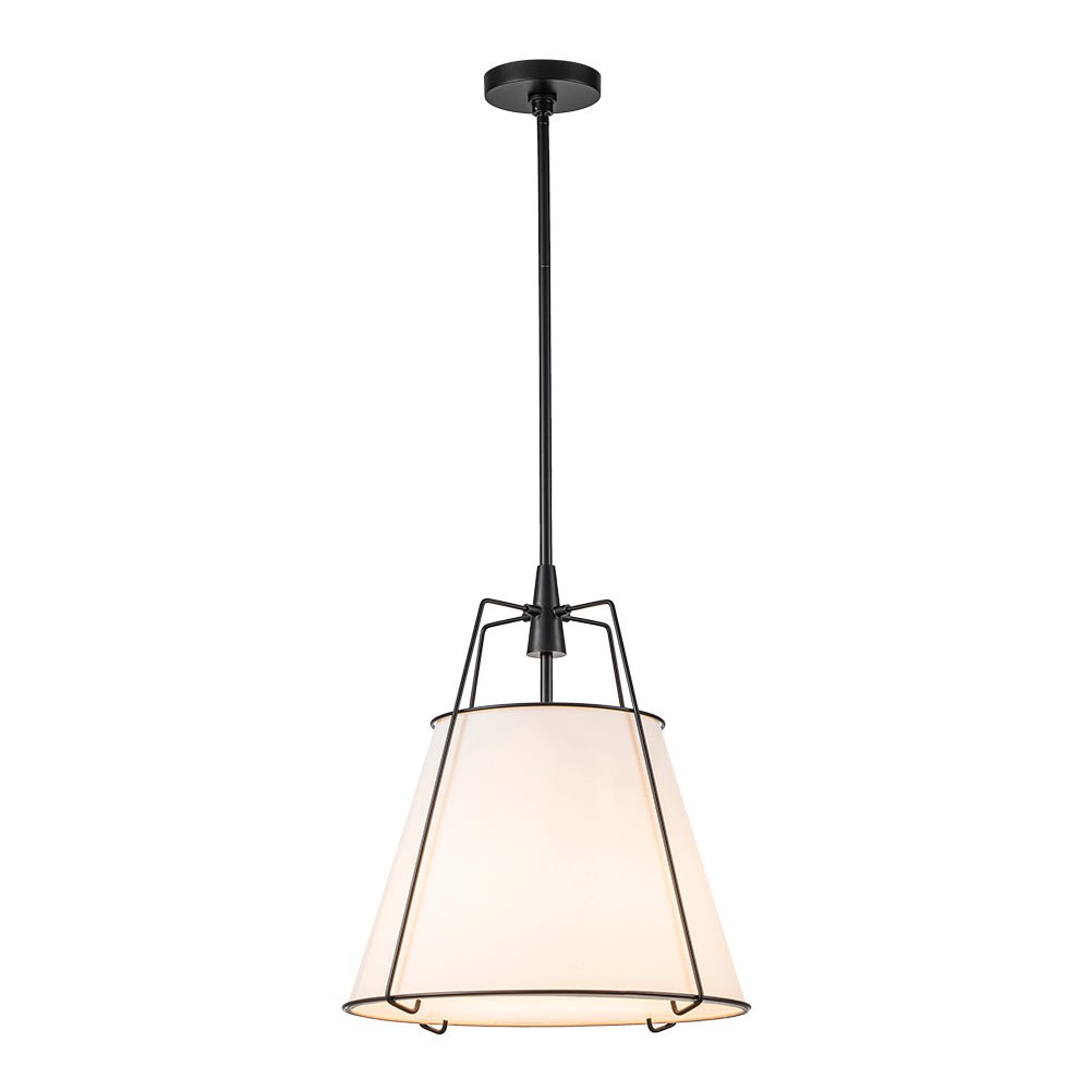 (OpenBox) Modern Fabric Conical Drum Cage Pendant Light
