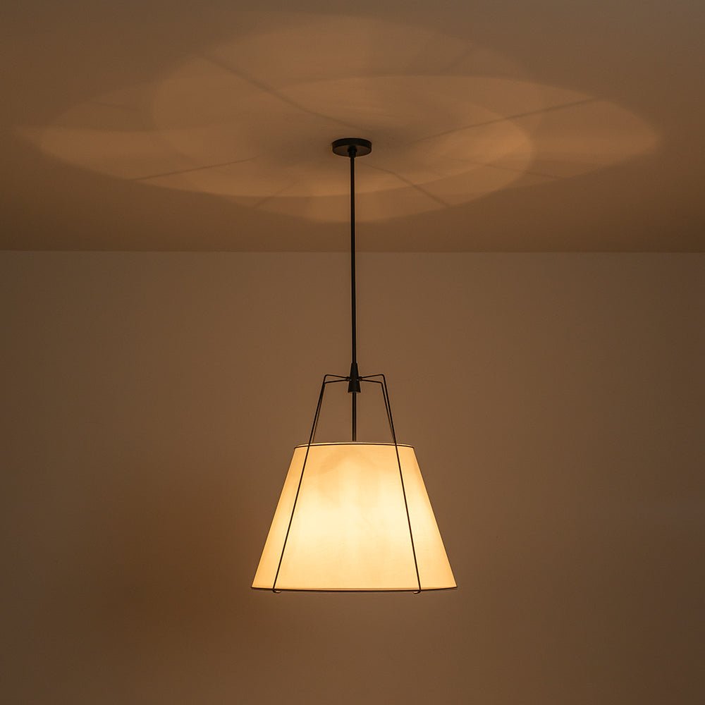 (OpenBox) Modern Fabric Conical Drum Cage Pendant Light