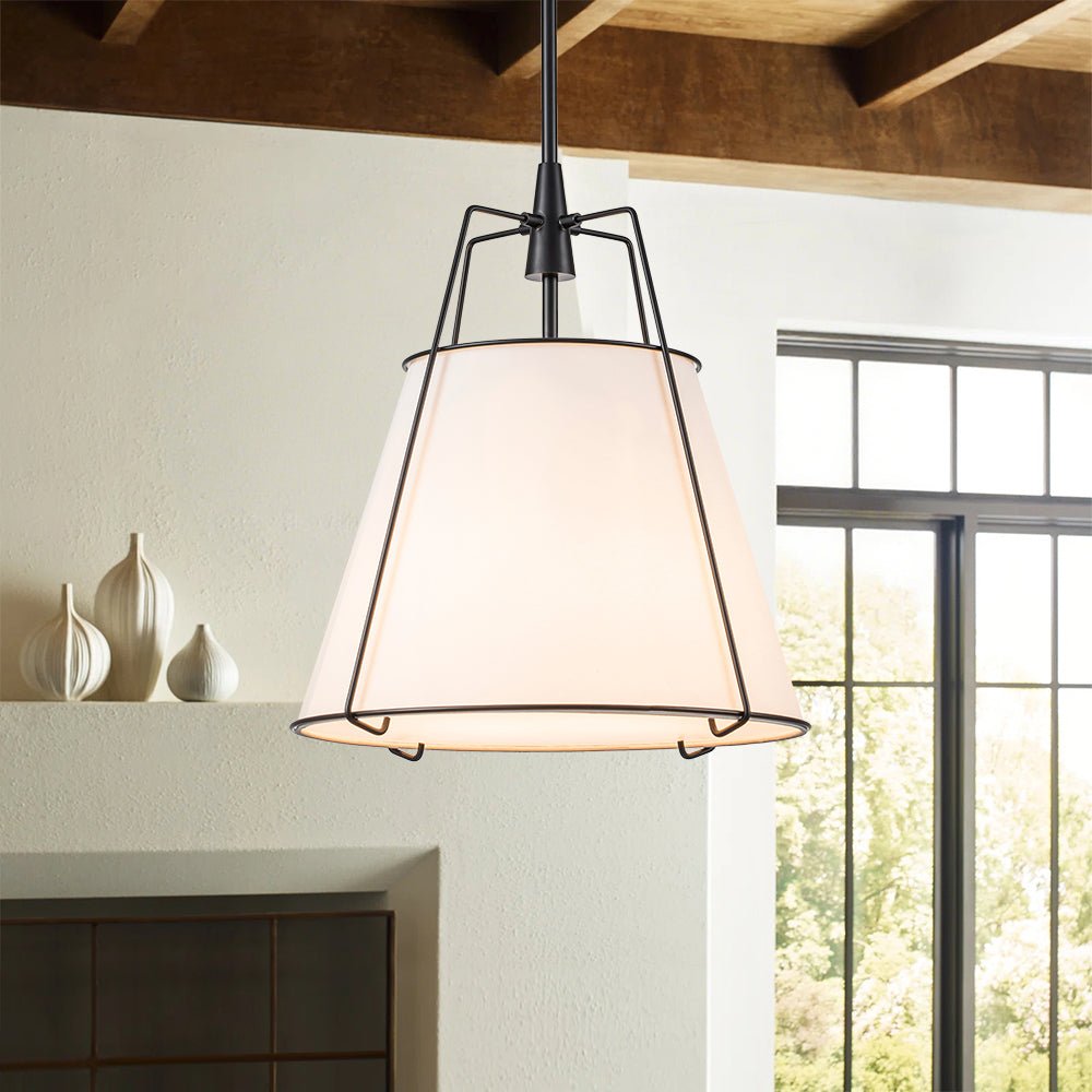 (OpenBox) Modern Fabric Conical Drum Cage Pendant Light