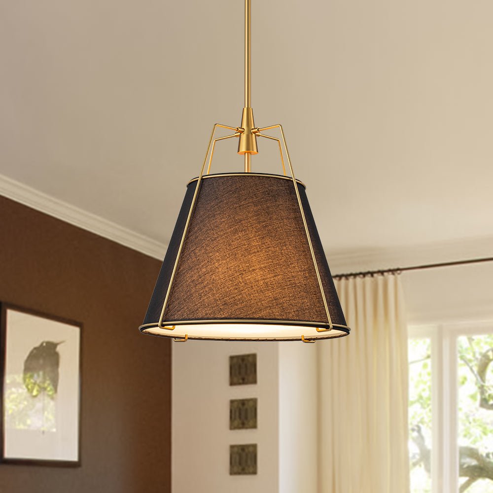 (OpenBox) Modern Fabric Conical Drum Cage Pendant Light