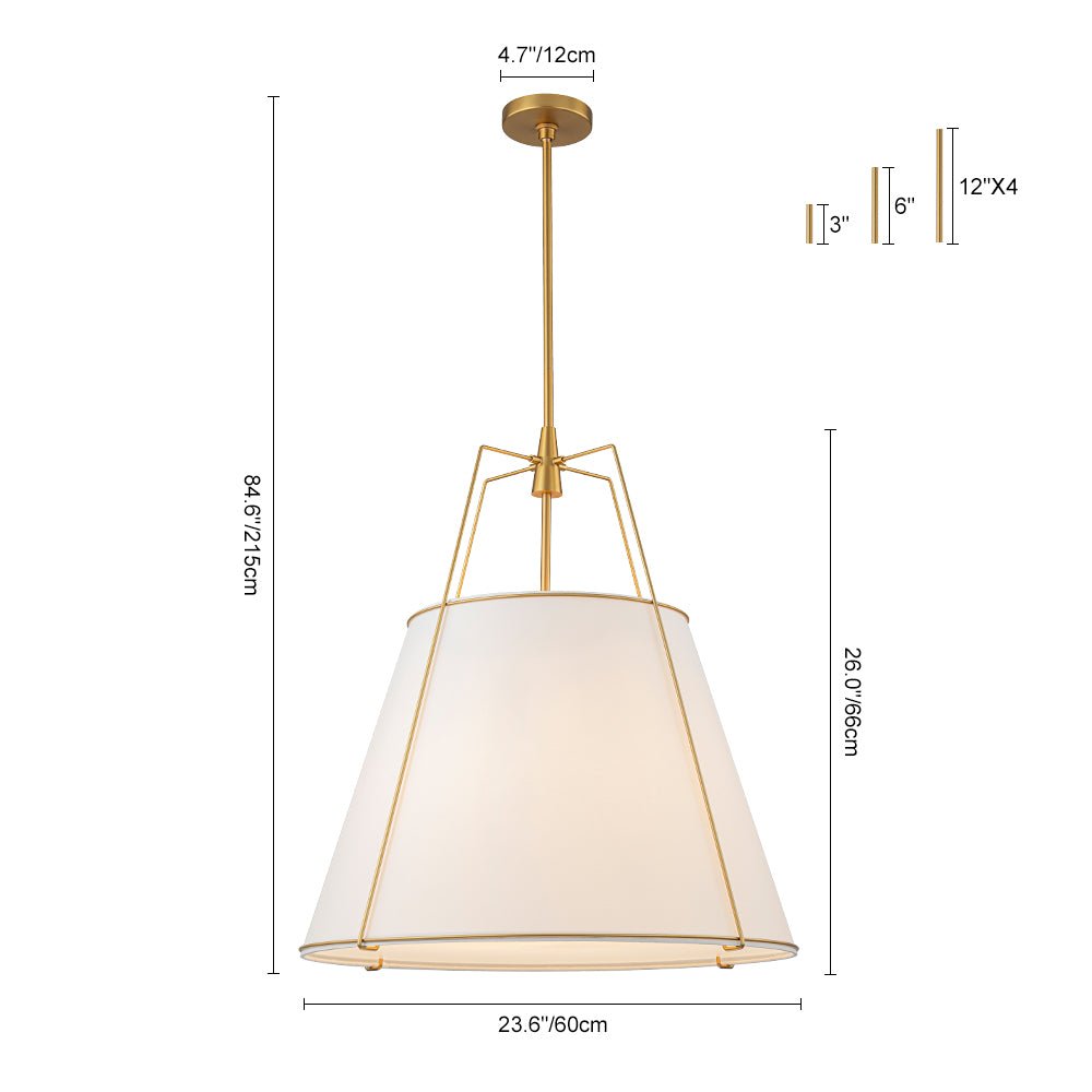 (OpenBox) Modern Fabric Conical Drum Cage Pendant Light