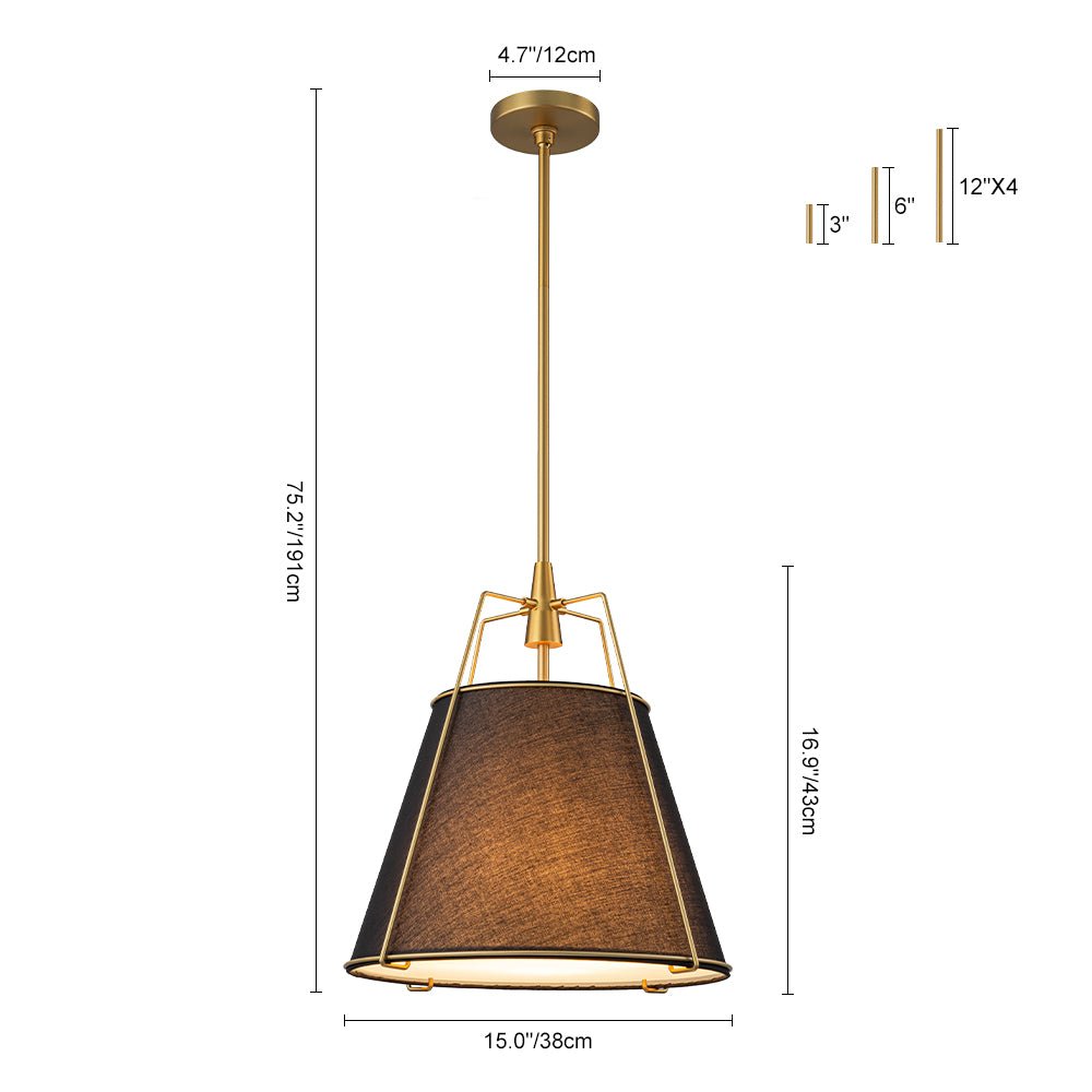 (OpenBox) Modern Fabric Conical Drum Cage Pendant Light