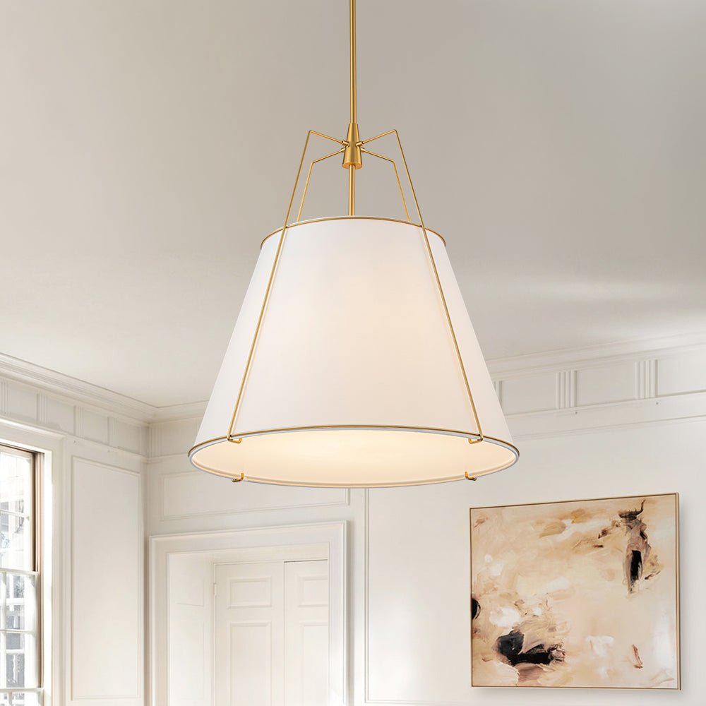 (OpenBox) Modern Fabric Conical Drum Cage Pendant Light