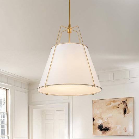 (OpenBox) Modern Fabric Conical Drum Cage Pendant Light