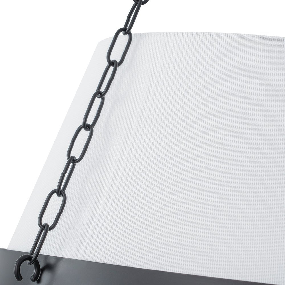 Modern White Fabric Conical Drum Cage Pendant Light