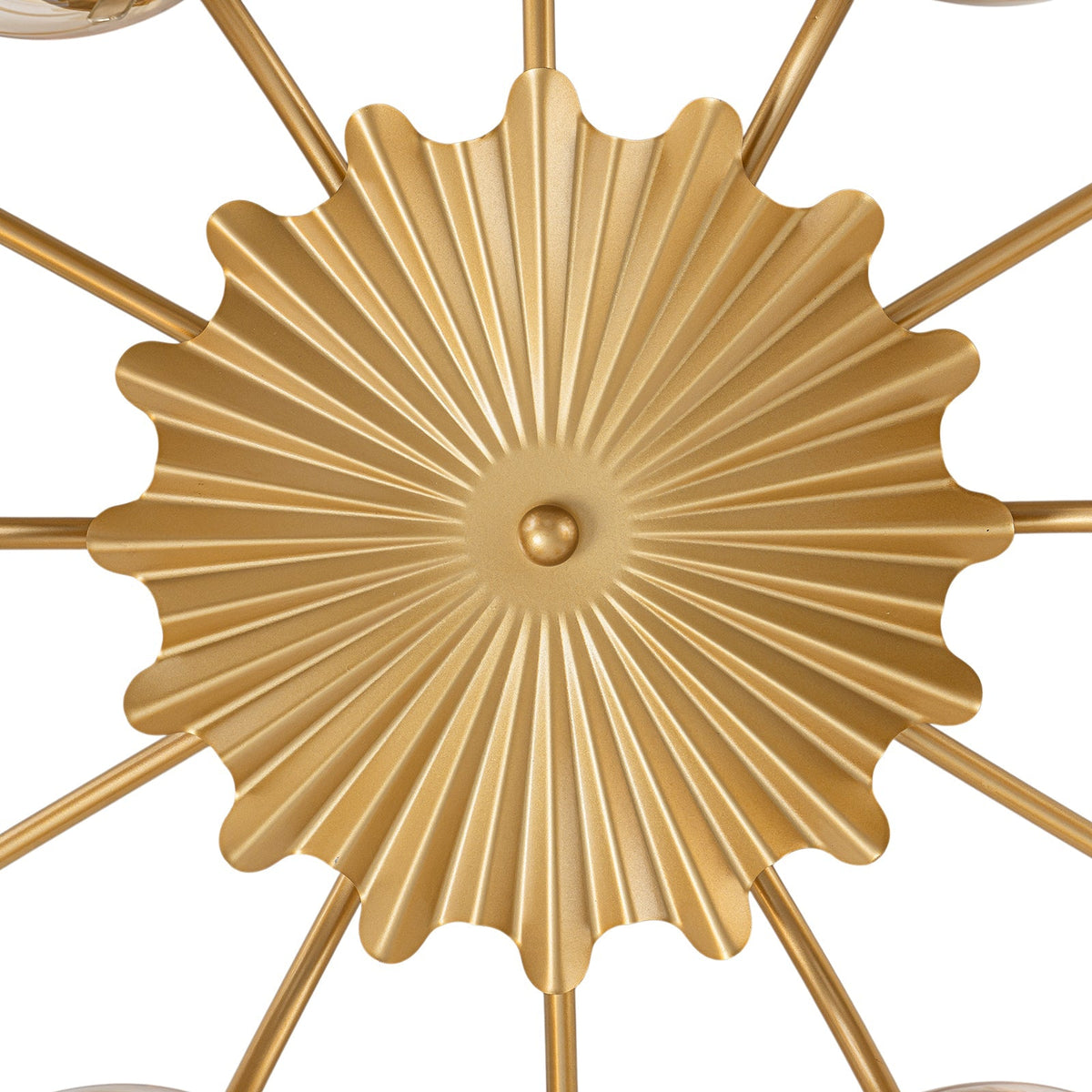 Retro Bloom 12-Light Amber Glass Bubble Semi Flush Chandelier