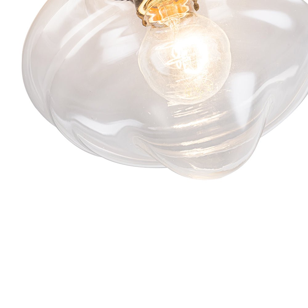 Schoolhouse 1-light Round Clear Glass Shade Semi Flush Mount