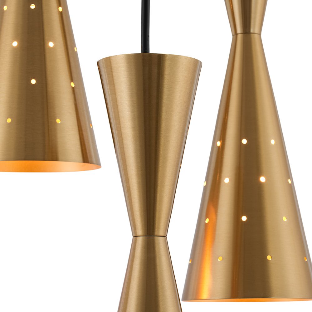 Starry 3-Light Cluster Metal Hourglass Round Entry Pendant