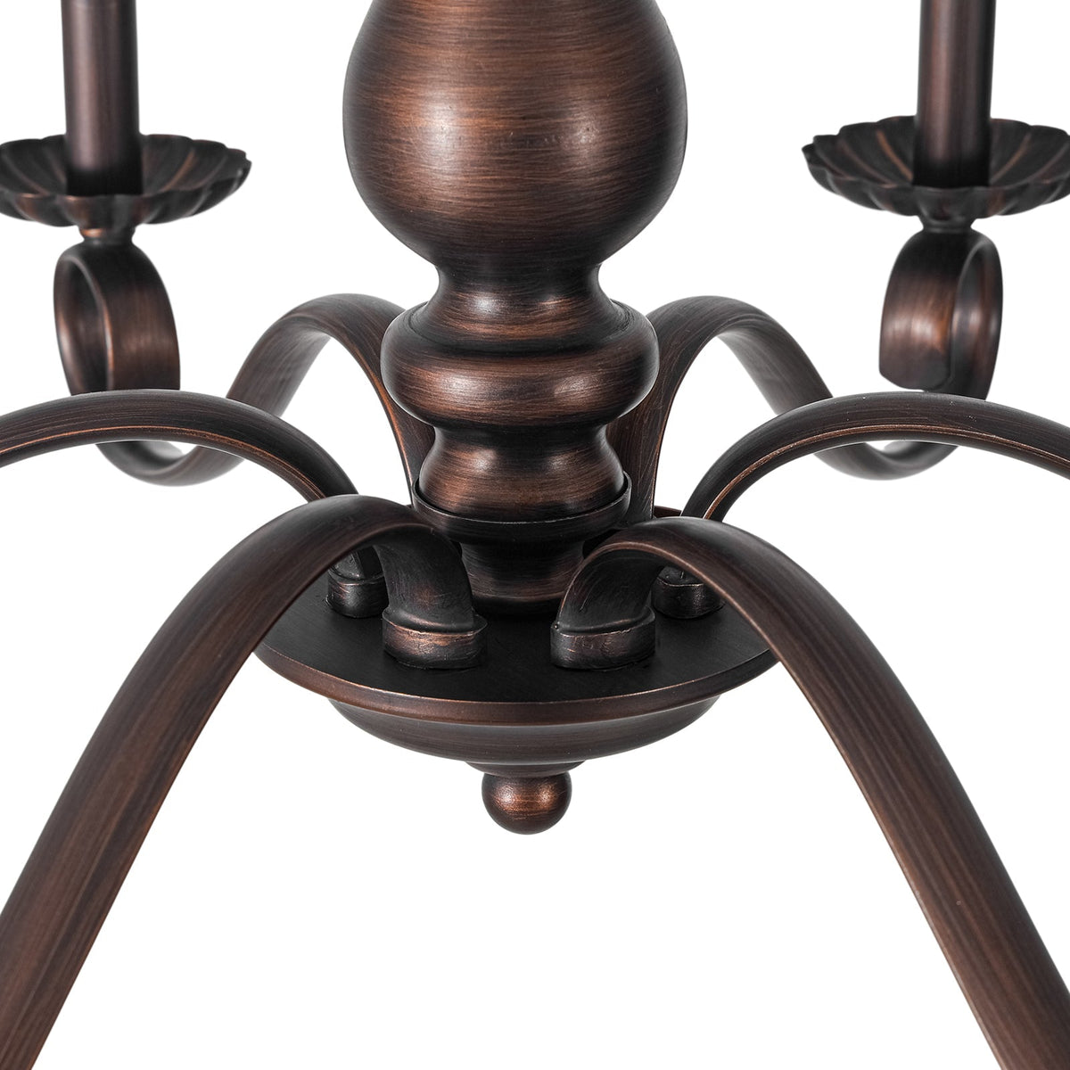 Vintage Heritage Bronze 6-Light Metal Candle Semi Flush Chandelier